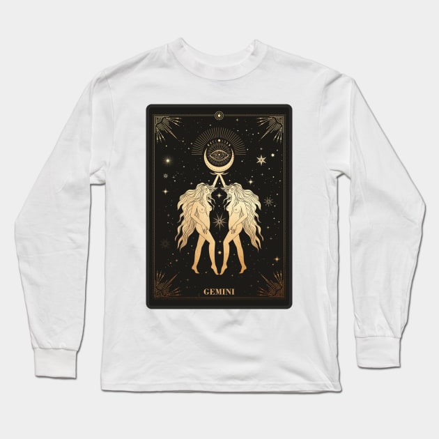 Gemini Zodiac Sign Long Sleeve T-Shirt by Noveltiko